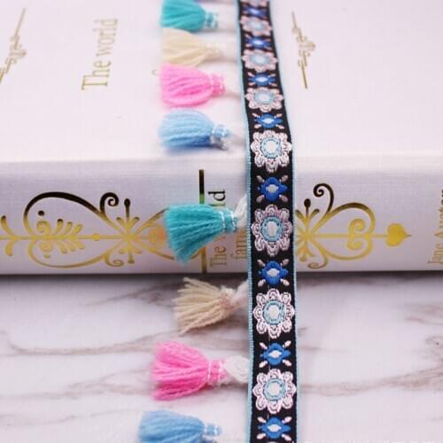 1Yards/Lot tassel trim Fringe Tassels Ethnic Style Lace Trim lace fabric Ribbon costume Collar Sewing Garment Decor Materials