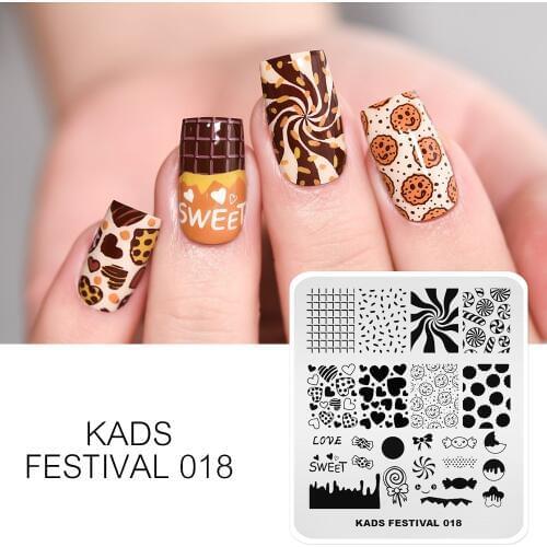 1pc Nail Stamping Template Valentines Day Heart Candy Design Nail Art Image Stencil Tool for Nail Polish Decoration Print Plate