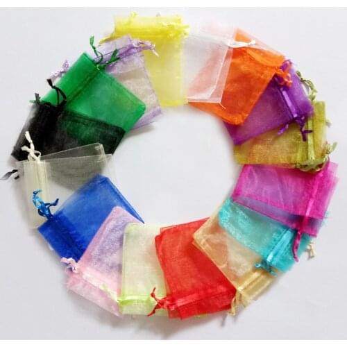 1000pcs Multi organza gift bags 5x7cm party bags for women event wed Drawstring bag Jewelry Display Bag Pouch diy accessories