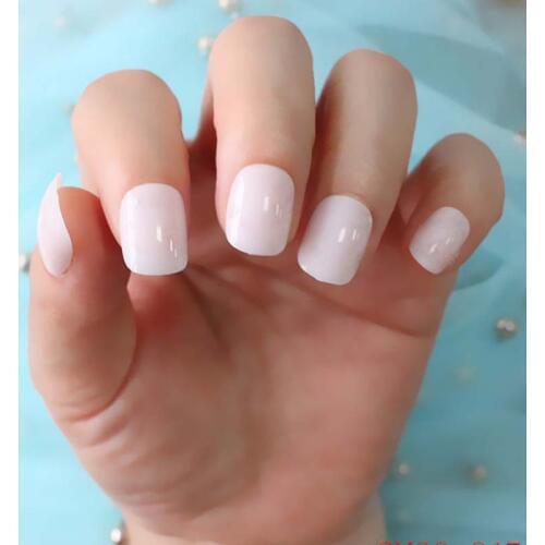 2020 24pcs short paragraph new cute candy color hot buy fake fingernails complete cream SN817