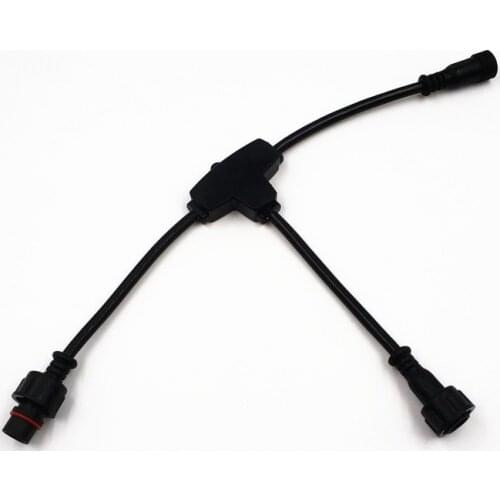 3 core T type,IP68 waterproof splitter;BLACK color;the male connects diameter;18.5mm(3-2-3core)18AWG