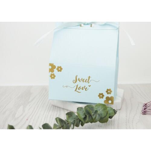 30pcs New sky Blue / Pink flower large sweet love Candy Boxes Wedding Favors baby shower birthday Party Gift box chocolate box