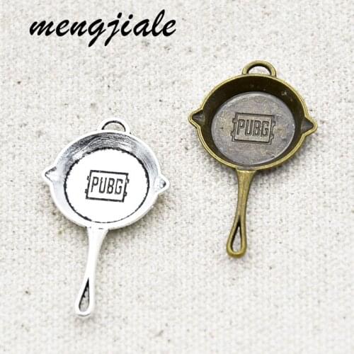 35pcs Hot Sell Wholesale Zinc Alloy Metal Frying Pan Charms For Jewelry Accessories Making 34*20mm