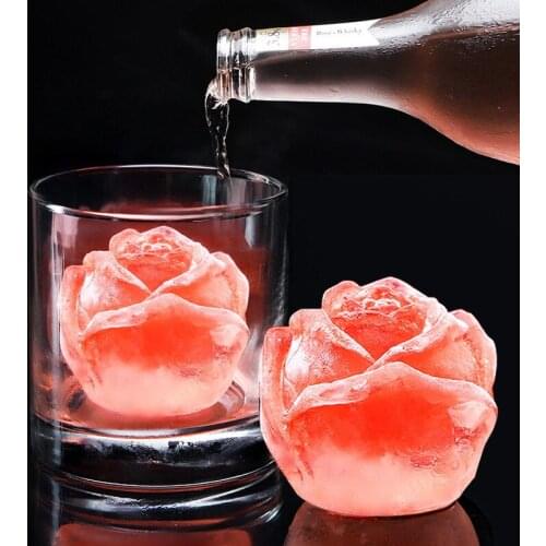 3D Rose Flower Ice Cube Mold Coke Coffee Milk Tea Ice Mold Mousse Cake Food Grade Silicone Mold Easy To Operate Ice Cube Mold