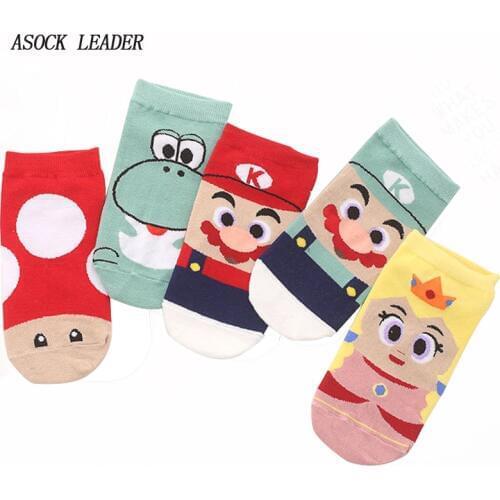 5 Pairs/Lot Women Socks Spring New Funny Fashions Cotton Lady Cute Socks Breathable Sock Comfortable Short Socks