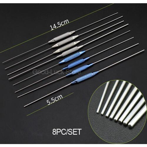 8pcs/set Titanium alloy and stainless steel Ophthalmic Instruments lacrimal probe microscopy equipment lacrimal probe headed