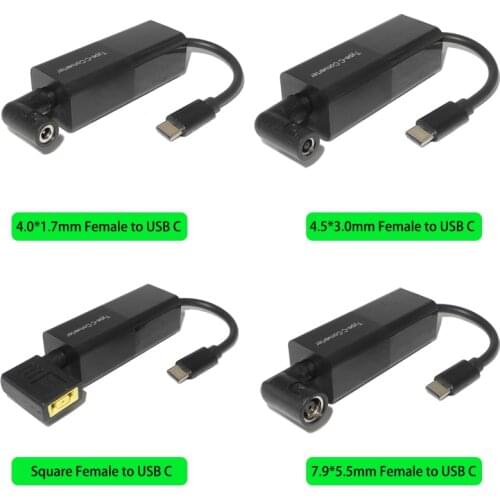 Usb Type C Converter Power Adapter Male Dc Jack Plug to 5.5*2.1 4.0*1.7 7.4*5.0 4.5*3.0mm Female 65W Adapter for Laptops