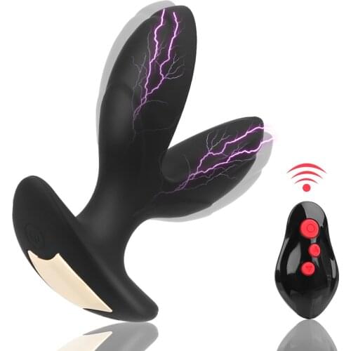 OLO Anal Dilator Vibrator Male Prostate Massager Anal Sex Toy Wireless Remote Anus Vibrator Electric Shock Anal Plug Vibrator