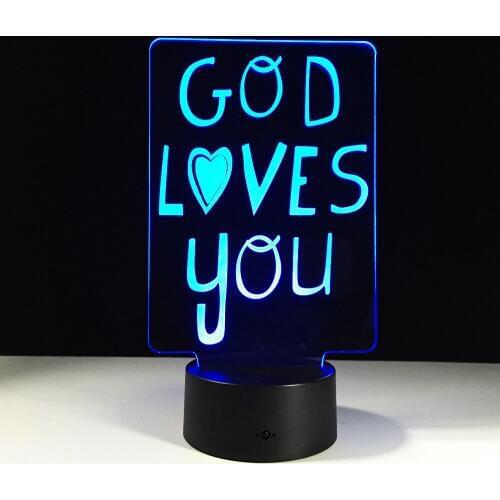 God Love U 3D Night Light Millennium Falcon Light Decor Bulbing Lamp Gadget LED Lighting Home Nightlight 7 Color change As Gift