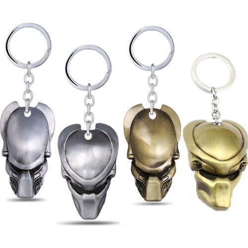 New Arrival Alien Predator Movie Keychain Cool Metal Bronze Color Pendant Key Chains Car Key Ring Silver Collection Toys Gifts