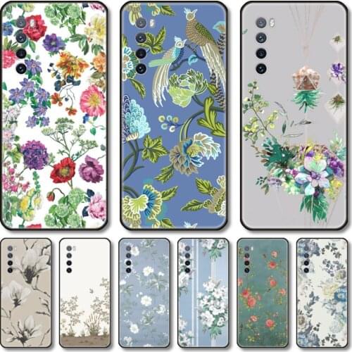 Flowers and plants Phone Case For Huawei Nova 2 3 4 5 6 7 8 SE i E Pro Lite black cell shell