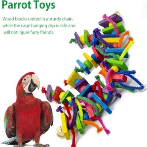 Parrot Wood Rope Toy Bird Toys Colorful Wooden Ladder Swing Stand Parakeet Cage Pet Bird Parrot Swing Toys Pet Supplies