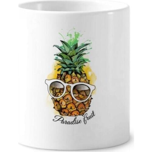 Sunglasses Pineapple Tropical Fruit Toothbrush Pen Holder Mug White Ceramic Cup 12oz