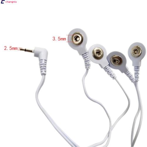DHL Freeshipping1000pcs DC 2.5MM 4 in 1 Head electrode wires /cable for digital therapy machine ,tens machine ,slimming massager