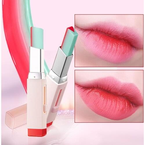 Two-Color Gradient Lipstick Korea Moisturizing Nourishing Lip Balm Lip Gloss Lipstick Student Style Fashion Cosmetics