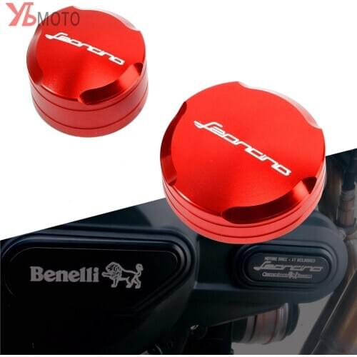 Flash Deals Motorcycle Aluminum Cylinder Front & Rear Fuel Brake Fluid Reservoir Cover Tank Cap For benelli Leoncino 500 BJ500