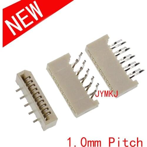 FPC FFC 1.0mm Pitch Flat Cable Connector Socket Double Row DIP Type 4 5 6 7 8 10 12 14 15 16 18 20 21 22 24 25 26 28 30 32 Pin