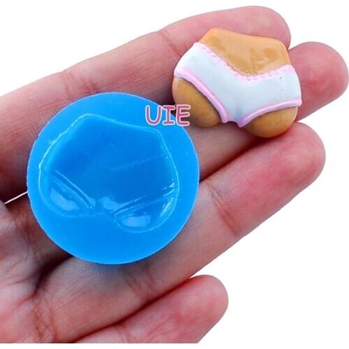 FYL240U 20.2mm x 26.1mm Underpants Silicone Mold Fondant Cake Decoration Candy Resin Clay Earrings Necklace Craft Soap Candle