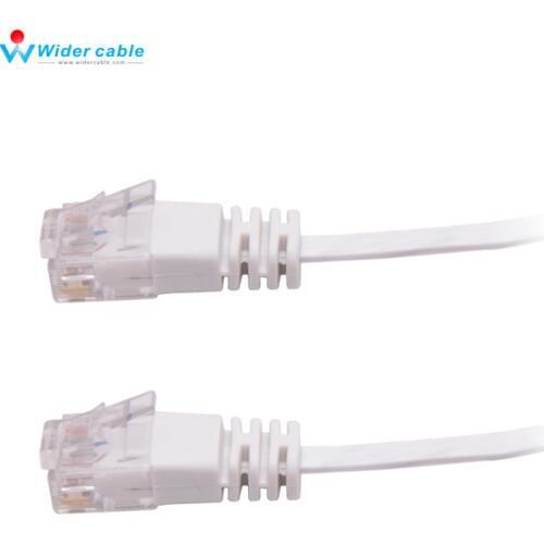 Hot Sell Internet Computer Cable White Color 2ft Short Body RJ45 Flat CAT 6 Cable 1.1mm Thickness