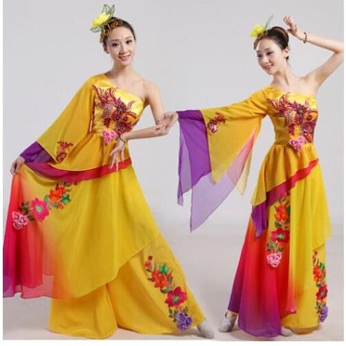 Chinese classical dance costumes yangko dance wear costumes and folk dancing dress 2016 new dance clothing