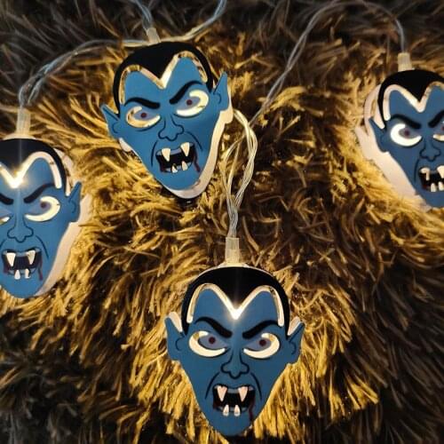 Halloween Must-have Classic Funny Face 65 Inch 10 Inch Led String Light Glow Party Supplies Festival Decorations