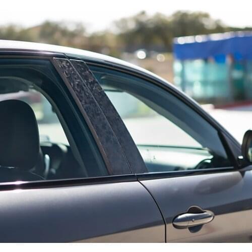 Carbon fiber Forged marble BC center pillar window trim protection cover For Alfa Romeo Giulia stelvio Car exterior Accessories