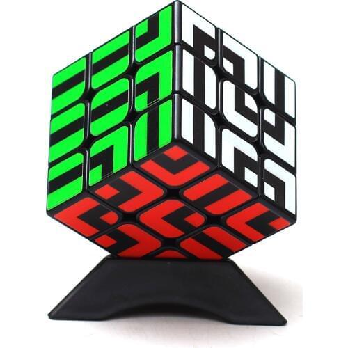 Z-cube Maze Type 3x3x3 Magic Cube Puzzle Cube Intelligent Gift Toys For Children Black Sticker Strange Shape Cube
