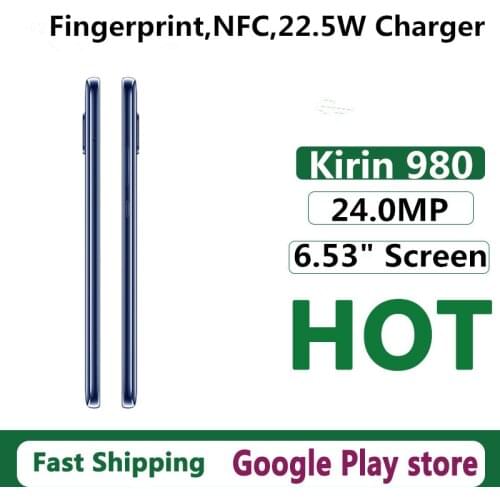 New HuaWei Mate 20 4G LTE Cell Phone Dual Sim Fingerprint 6.53" OLED Kirin 980 NFC 24.0MP Android 9.0 OTA 22.5W Charger