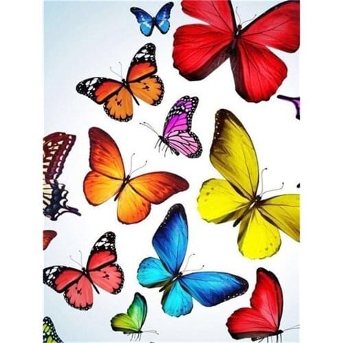 Butterfly And Flower DIY Cross Stitch 11CT Embroidery Kits Craft Needlework Set Printed Canvas Cotton Thread Dropshipping
