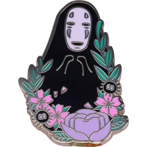 No Face Man and Smoky Gray Elf Brooch Cute Kipling Spirited Away Anime Fans Add