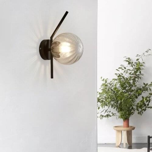 Nordic Led Wall Lamp Moon Wandlamp Bedroom Bedside Lamp Gold Black Design Round Modern Minimalist Glass Wall Lights