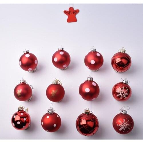 Christmas Glass Hanging Stained Glass Ball Pendant Festive Arrangement Decoration Pendant Glass Craft Pendant Single Set