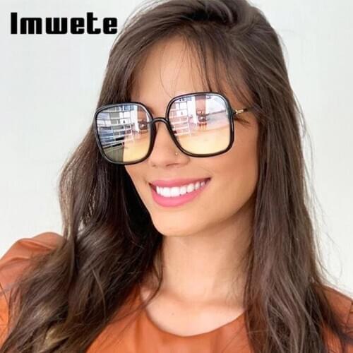Imwete Blue Light Computer Glasses Frame Square Transparent Women Spectacle Vintage Oversized Men Optical Eyewear