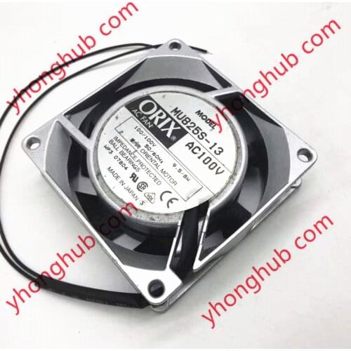 ORIX MU825S-13 AC 100V 9.5W 80x80x25mm 2-wire Server Cooling Fan