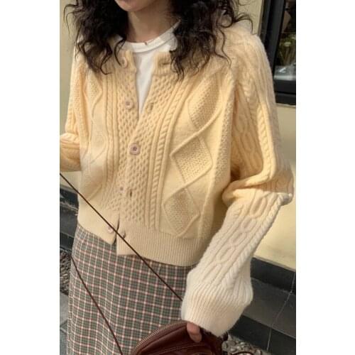 Fall 2021 Women Clothing Oversize Womens Sweaters Autumn Vintage Loose Winter Sweater Knitted Women Cardigan Knit Button Maxi