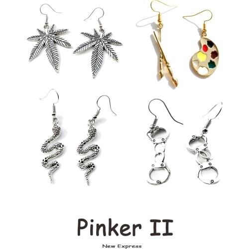 30 Style Earrings for Women Girls Drop Dangle Teens Charm Gift Party Jewelry Simple Sketchpad Snake Handcuffs Maple Leaves Tape