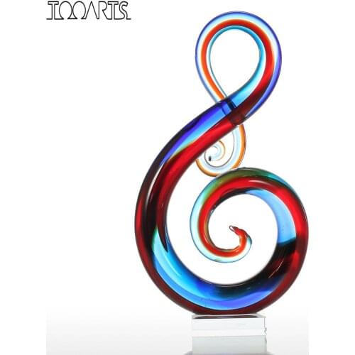 Home Sculpture Music Note Glass Sculpture Home Decoration Animal Ornament Gift Craft Decoration