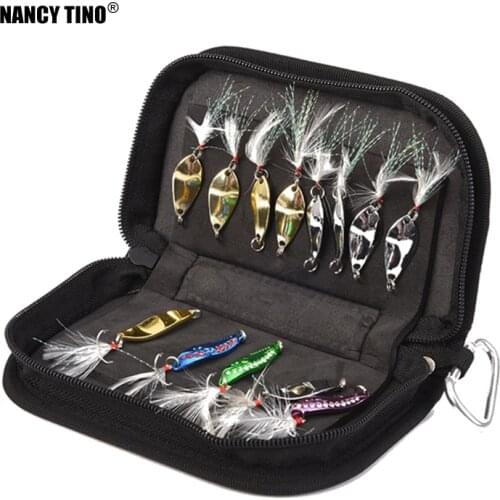NANCY TINO Portable Bait Bag Lure Bait Fly Bait Fishing Hook Waist Buckle Hang Hard Canvas Oxford Cloth Fishing Tackle Gear Bag