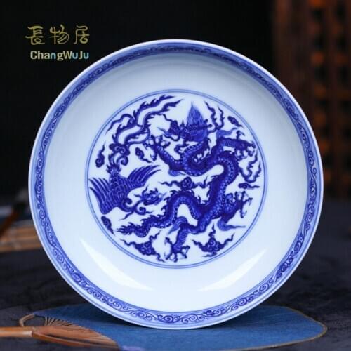 Changwuju in Jingdezheng Dishes &Plates Eco-Friendly pratos hand painted blue and white handmade porcelain bowl decorative plate