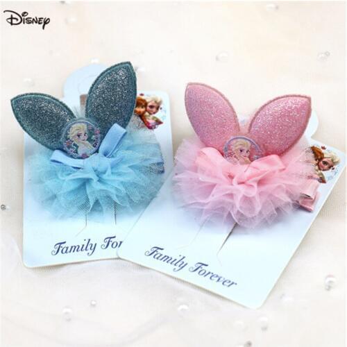 Disney Cartoon Frozen Flower Hair Clip For Girls Hairpin Princess Bow Headband Elsa Ribbon Kids Hair Accessories Girls Hair Band