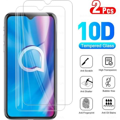 2Pcs Full Protective Glass For Alcatel 1S (2020) Phone Tempered Glass Full Cover Screen Protector For Alcatel 1 S (2020) MT6762D