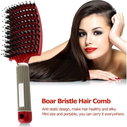 Brosse Demelante Anti Casse, Women Detangler Hair Brush Bristle Nylon Scalp Massage Tangle Teaser Hair Brush Hairdressing Comb