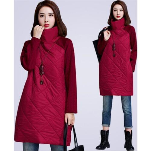 Women New Fashion Winter Coat Autumn Thick Jacket Overcoat Female Casual Full Sleeve Patchwork Long Coat Outwear Plus Size M-7XL