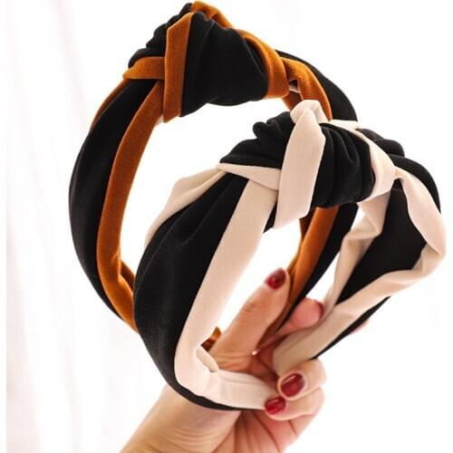 1 Pcs Hairbands New Retrol Headband Knot Hair Hoop for Women Simple Cotton Fabric Cross Lady Girls Hairband Hair Accessories