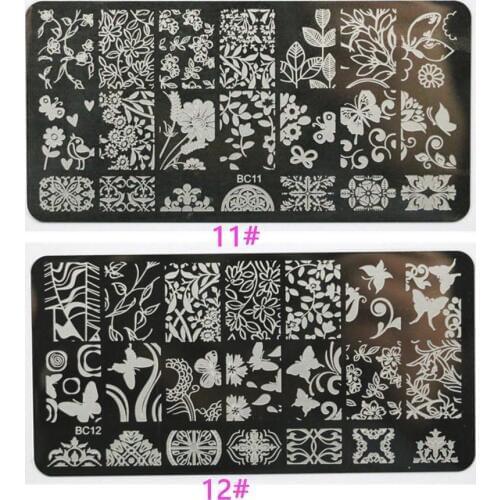 10PC Stainless Steel Nail Art Stamping Plates Fashion Patterns Nails Template Manicure Stamp Fingernails Polish Stencils 6*12cm