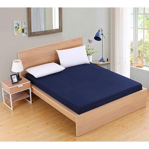 2020 Solid Waterproof Mattress Protector with Elastic Band Sanding Breathable Bed Mattress Cover Anti-mite Washable