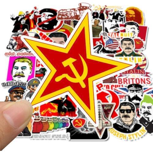 50Pcs Mixed Stalin USSR CCCP Graffiti Stickers for DIY Laptop Luggage Refrigerator Door Decor Waterproof Toy Sticker