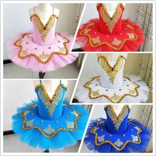 Girls Ballet Tutu Dance Dress Costumes Swan Lake Ballet Costume Kids Competition Show Stage Wear Ballroom Dancing Dress Outfits