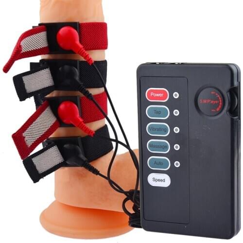 BDSM Toys Electric Shock Bipolar Penis Ring Electro Stimulation Physiotherapy Ring Male Penis Extender Enlargement Sex Toys 18