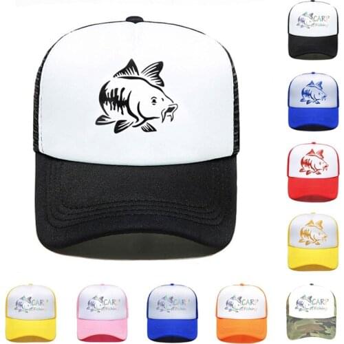 Printed Baseball Cap Custom Logo Hat Colored fish Solid Color Wholesale Men Women Simple Casual Black White Purple Mesh Cap